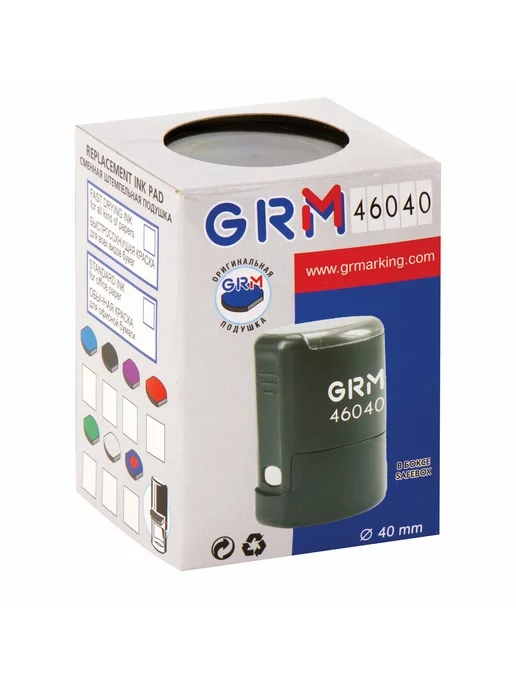 GRM Оснастка для печатей оттиск 40 мм, синий, 46040, синий, фото 3