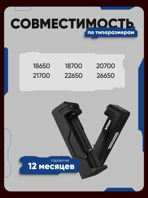 XTAR Зарядное устройство для батареек аккумуляторных 18650 Li-ion, вариант, фото 3