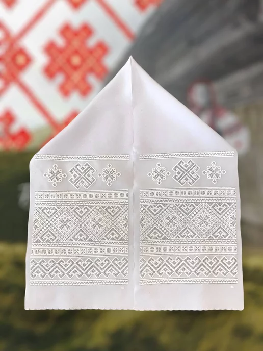 Рушник на икону, рушник для венчания, белый, фото 2