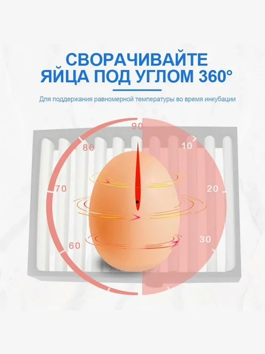 Инкубатор для яиц автоматический с терморегулятором,220V, белый, в упаковке 6,8 кг, фото 6