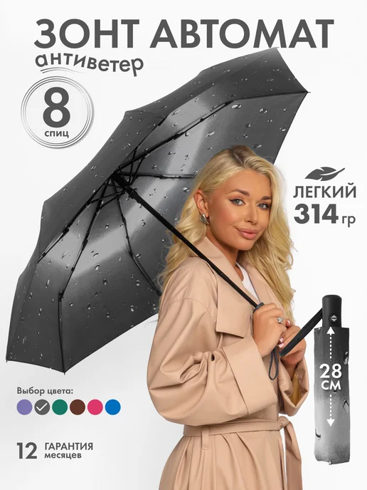 Umbrella World Зонт автомат антиветер складной, вариант