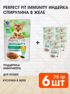 Корм влажный Immunity для кошек индейка в желе 75 г 6 шт