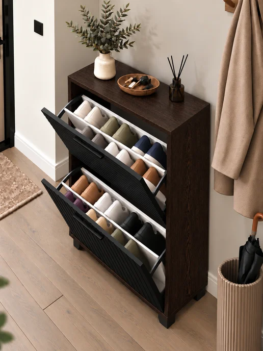 Hygge Hue Обувница Копенгаген 2 ящика, черный, фото 5