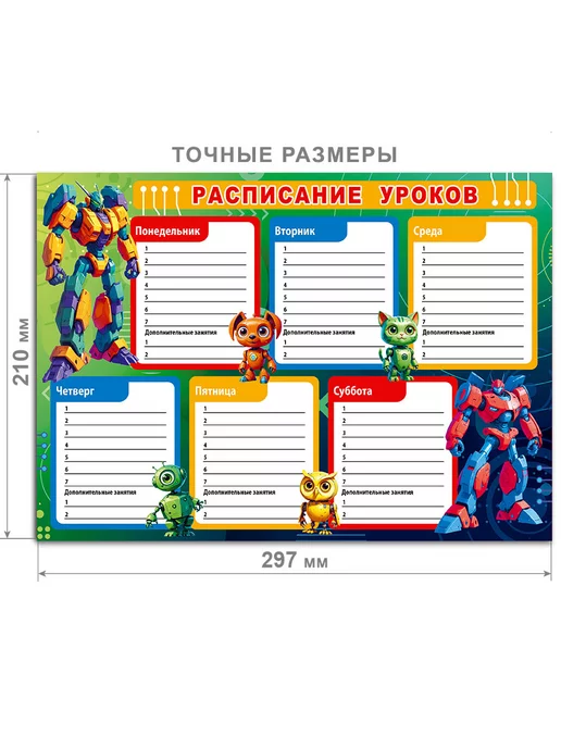 СтильМаркет Расписание уроков настенное школьное А4 4 шт, 4 шт, фото 2