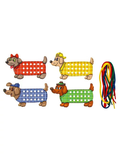 Smile-Decor Игрушка "Таксы", игровой набор из деревянных элементов, вариант, фото 2