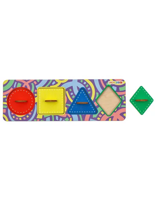 Smile-Decor Деревянная игрушка "Фигуры" для детей, пазл-головоломка, белый, фото 2