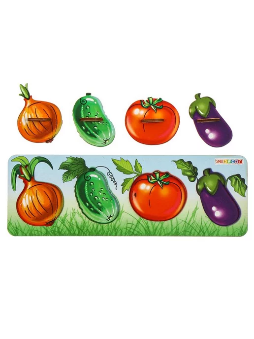 Smile-Decor Деревянная игрушка "Овощи" для детей, пазл-головоломка, вариант, фото 3