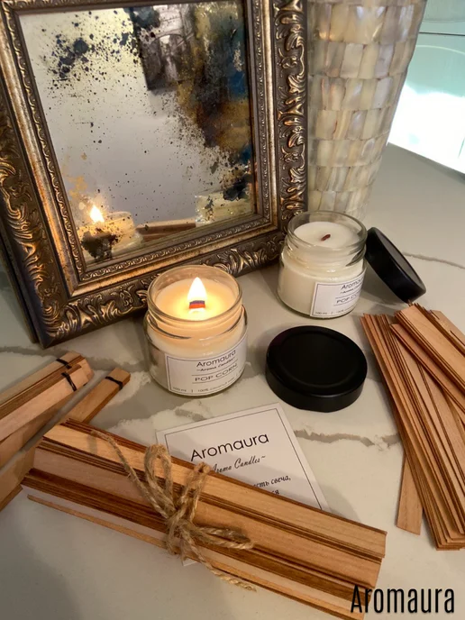 Aromaura Деревянный фитиль вишня для свечей с треском 500 шт, 500 шт, фото 7