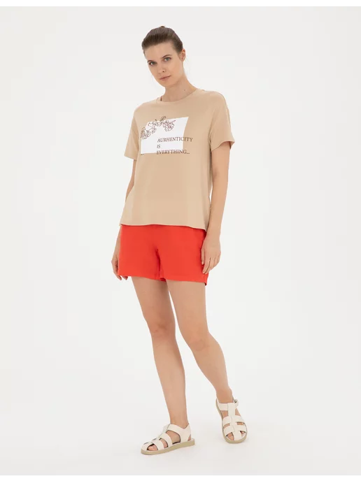 Pierre Cardin Woman Бермуды однотонные, красный, фото 3