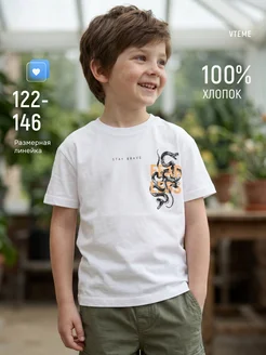 Футболка белая летняя детская хлопок