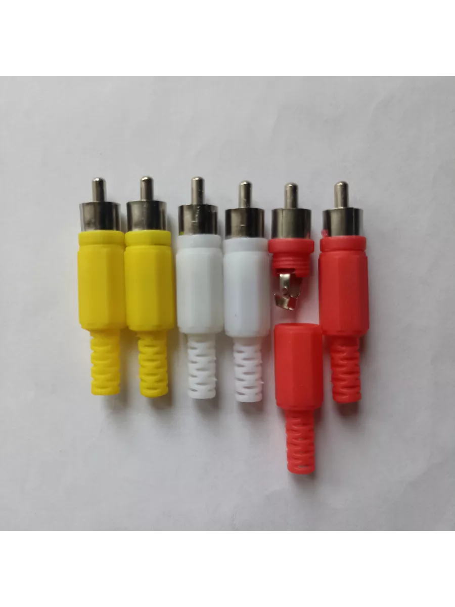 Разъем RCA (тюльпан) папа. 6шт