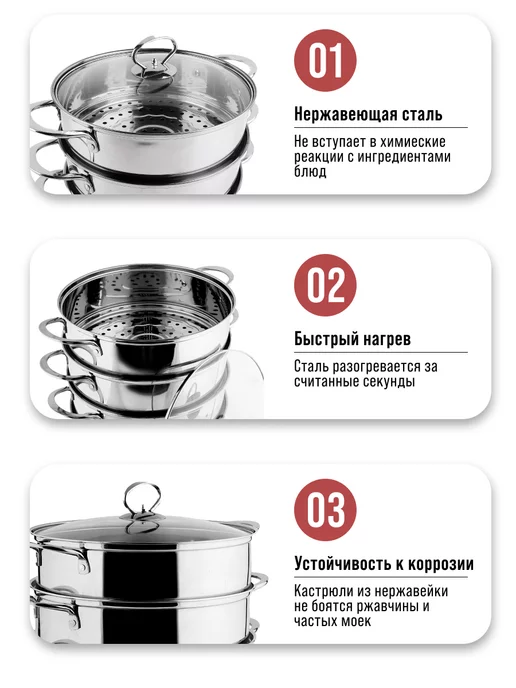 Мантоварка пароварка из нержавеющей стали 4 яруса - фото 10