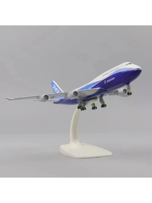 ALVI Модель самолёта металлическая Boeing 747 - 20 см, синий, фото 3