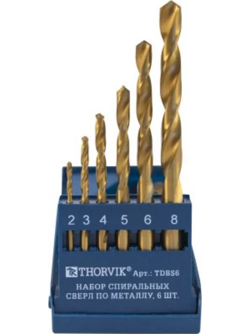 THORVIK Набор спиральных сверл по металлу HSS TiN, вариант