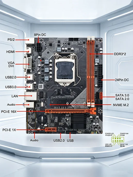 KEYIYOU Материнская плата B75+i5 3570+16G (2шт по 8G), 16 г, 2 шт, фото 3