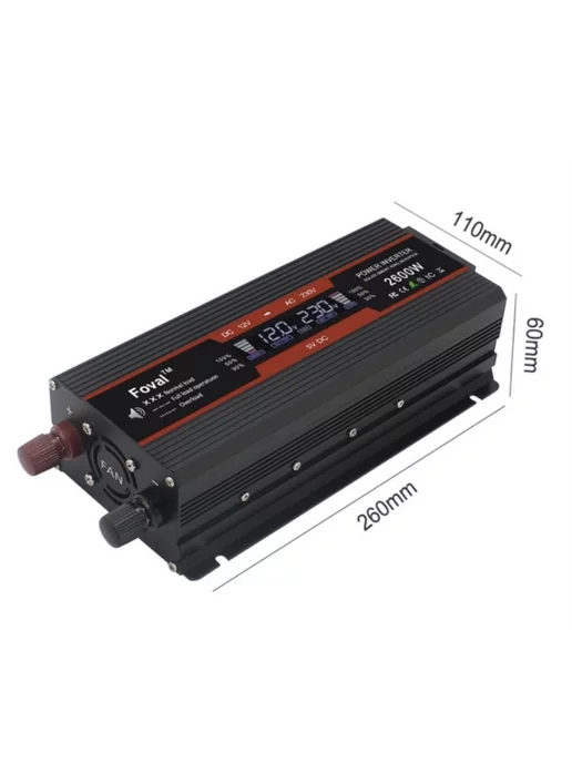 Foval Преобразователь напряжения 3000W 12-220В Чистый синус, 2600 Вт, фото 2