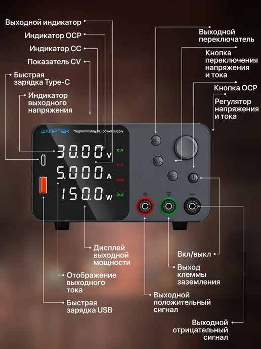Изис Лабораторный блок питания Wanptek TPS3010, вариант, фото 4
