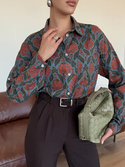 Хлопковая рубашка летняя с длинным рукавом HELLO MODA! 237916185 купить за 1 988 ₽ в интернет‑магазине Wildberries