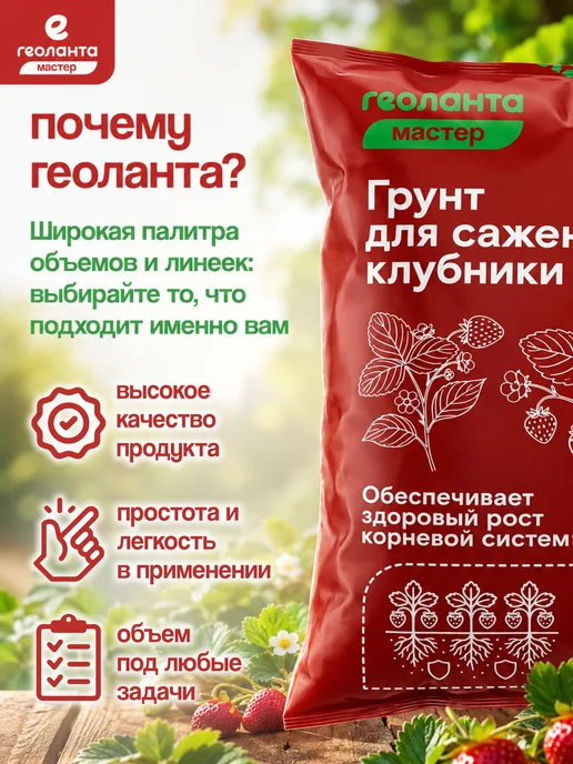 Геоланта Грунт для клубники 50 литров, вариант, фото 2