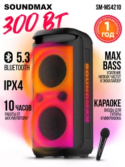 Колонка беспроводная SM-MS4210(черный), портативная Soundmax 237955119 купить за 32 791 ₽ в интернет-магазине Wildberries