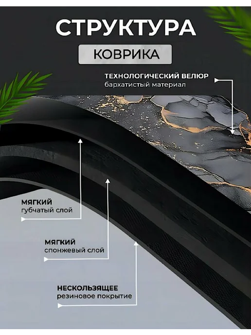 Farizm Коврик для ванной антискользящая 40-60см, серый, фото 2