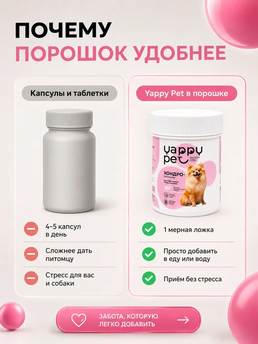 YAPPY PET Хондропротектор для суставов для крупных собак, собак мелких пород и, фото 7