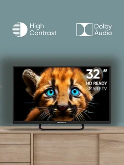 Телевизор TV 32" SMART, HD 720p, Smart TV WildRed, черный TopDevice 238035316 купить за 11 137 ₽ в интернет-магазине Wildberries