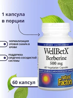 берберин 500 мг 60 вегетарианских капсул WellBetX