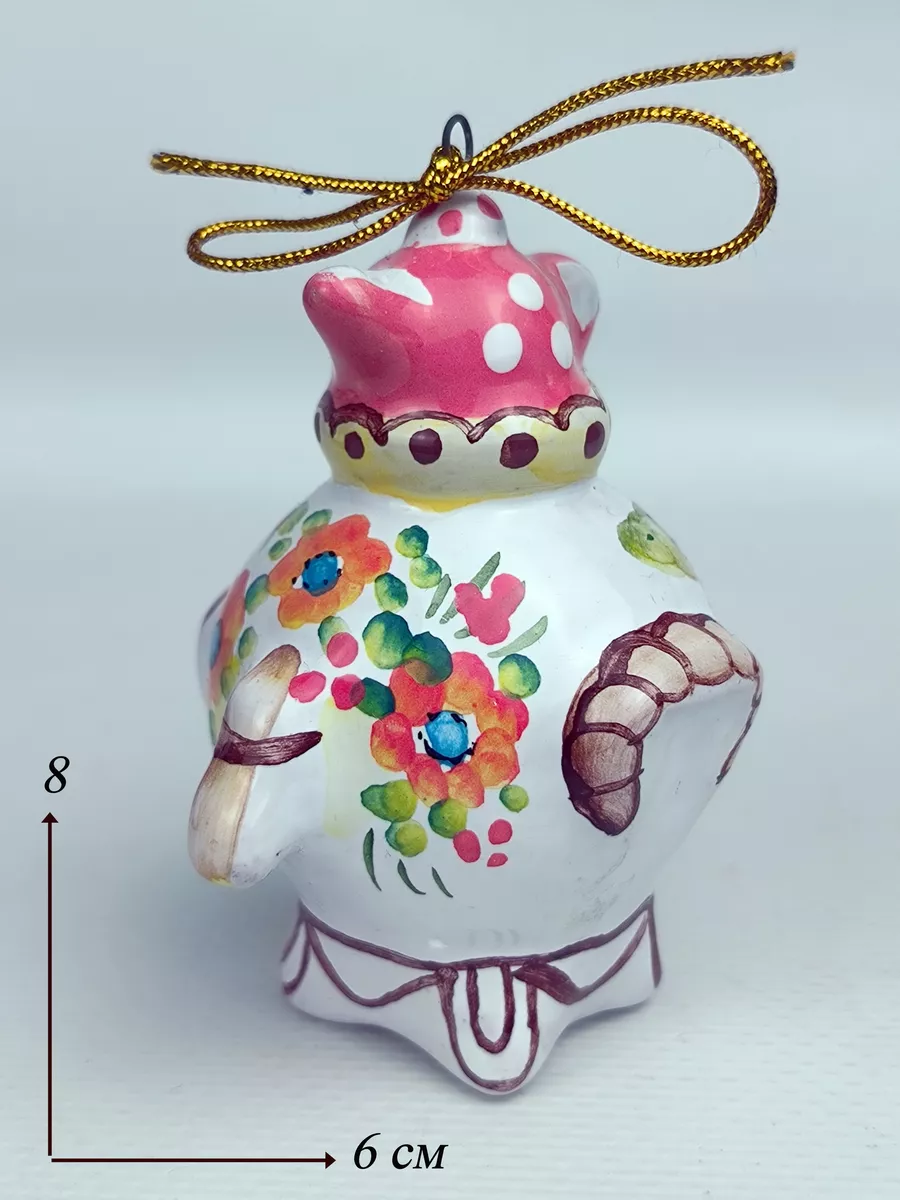 Фарфоровая елочная игрушка Самовар