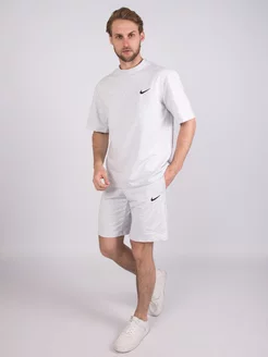 Костюм серый спортивный с футболкой и шортами летний Nike 238170874 купить за 646 ₽ в интернет-магазине Wildberries