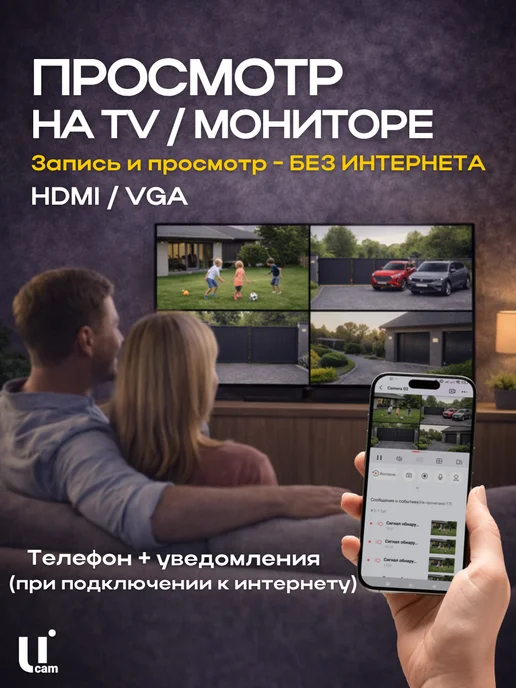 Ucam Готовый комплект IP видеонаблюдения 5 POE камер, белый, фото 4