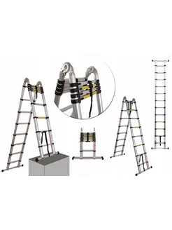 Лестница-стремянка телескопическая 2,5м 5м. 8ступ
