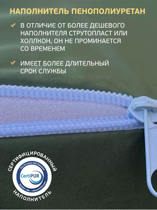 Malurre Матрас для садовых качелей шезлонга 140 см, зеленый, фото 7