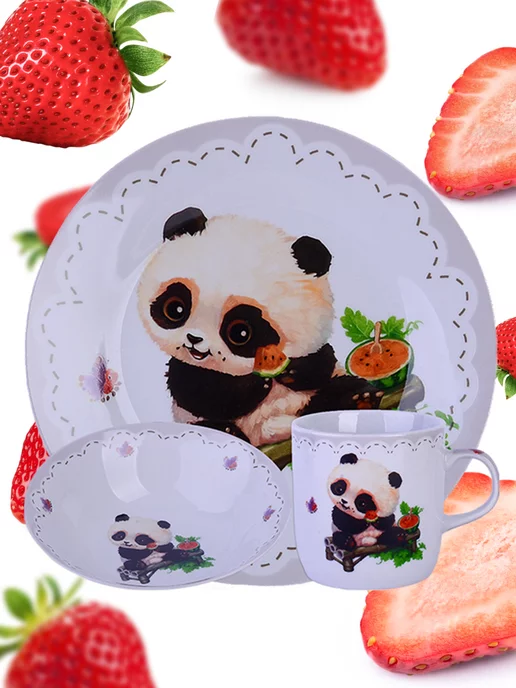 Детская посуда набор 3 шт. фарфор - фото 9