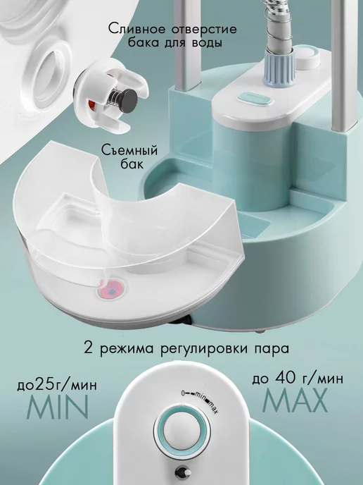 Endever Отпариватель напольный с вешалкой мощный Odyssey Q-14, синий, фото 5
