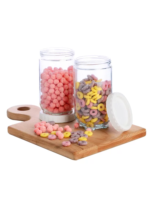 Банки для сыпучих продуктов стекло с крышкой набор 2 шт. - фото 12