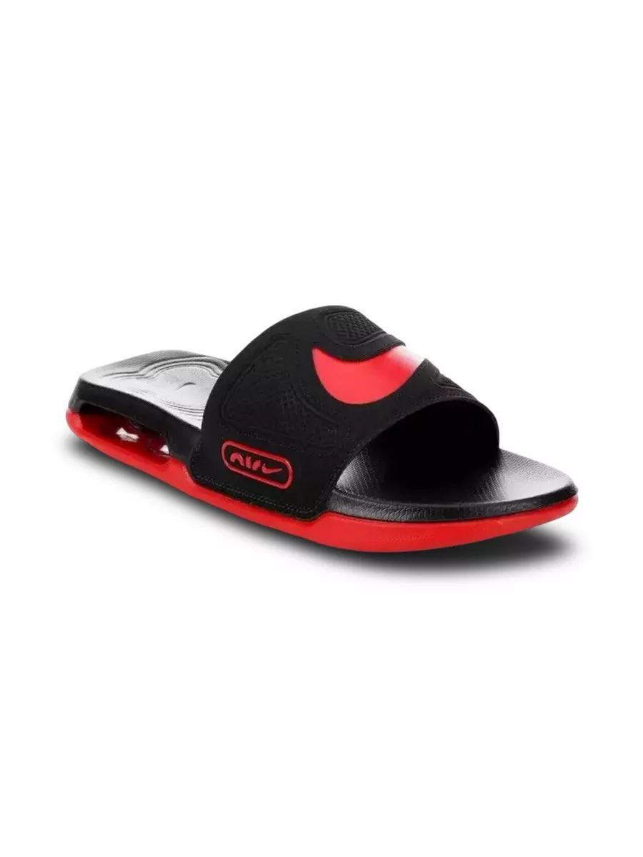 Nike slippers black and red best sale