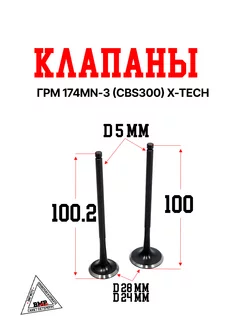 Клапаны ГРМ 174MN-3 (CBS300) X-TECH