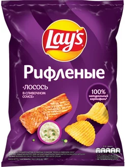 Чипсы LAY'S Рифленые Сливочный лосось 140г