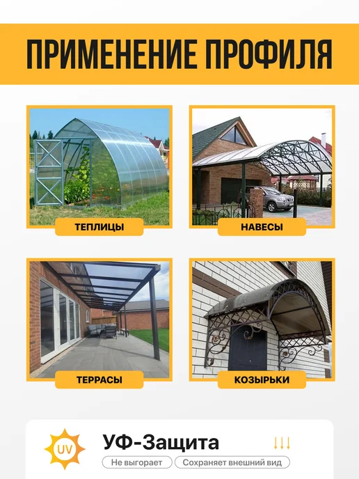 МЕГАУРОЖАЙ Профиль соединительный неразъемный 10мм, 1м - 6шт, 6 шт, фото 2