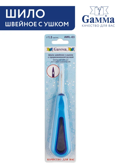 GAMMA Шило швейное с ушком d 1.5, голубой, фото 4