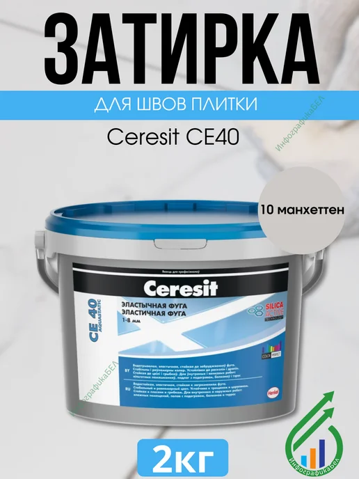 Ceresit Затирка для швов СЕ40 10 манхеттен 2кг, 2 кг