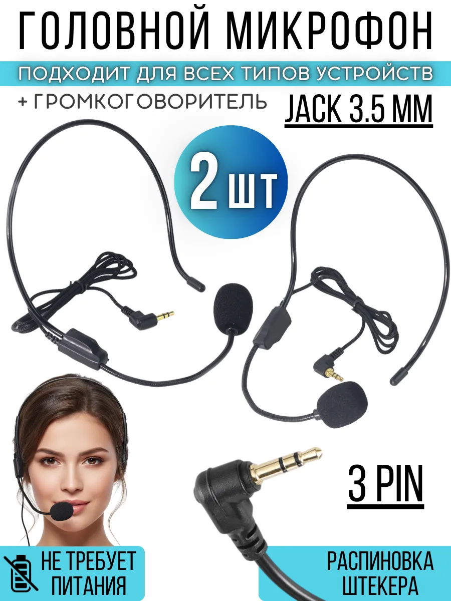 Головной микрофон громкоговорителя мини, для ПК и телефона