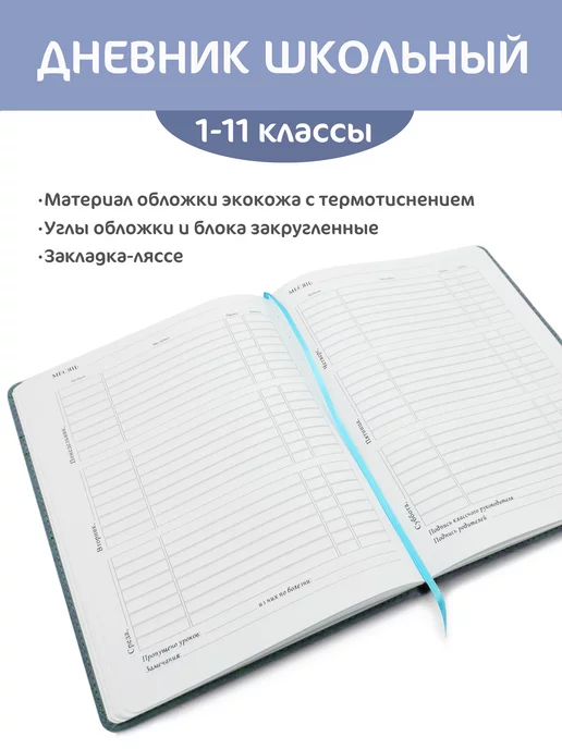 Intelligent Дневник школьный 1-11 класс 48 листов, зеленый, фото 4