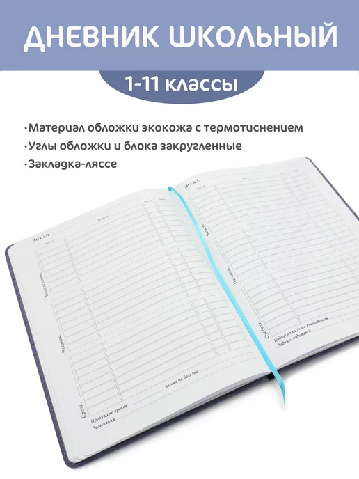 Intelligent Дневник школьный 1-11 класс 48 листов, синий, фото 4