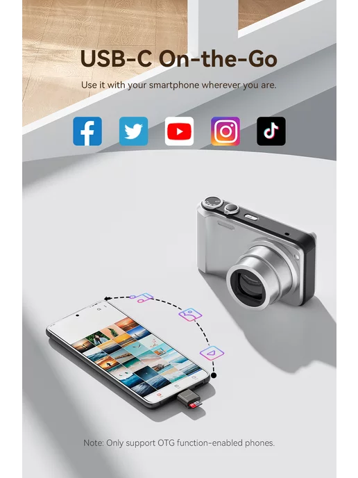 VENTION Картридер USB 2.0 Type C M - MicroSD - Серый CLMH0, серый, фото 5