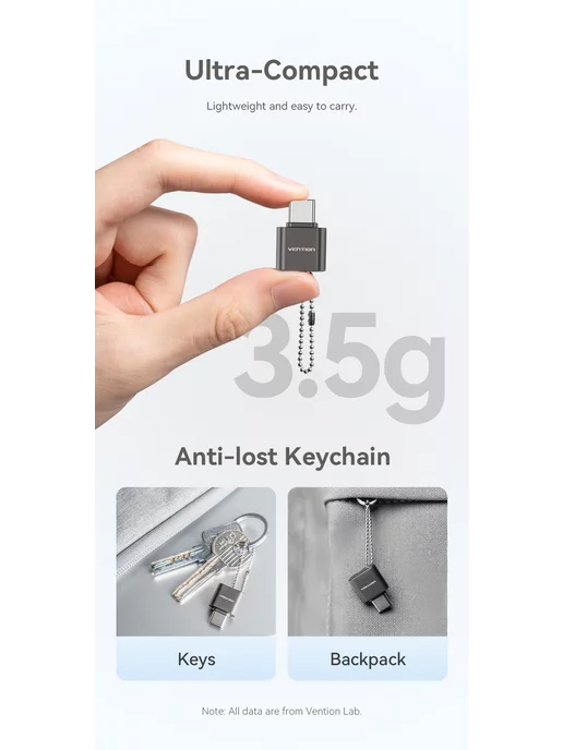 VENTION Картридер USB 2.0 Type C M - MicroSD - Серый CLMH0, серый, фото 8