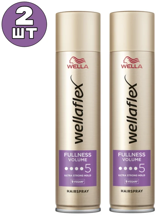 WELLAFLEX Лак Fullness For Thin Hair Объём для тонких волос-5 УСФ, 2шт, 2 шт, фото 2