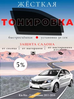 Съемная жесткая тонировка Kia Rio Киа Рио 2011-2016