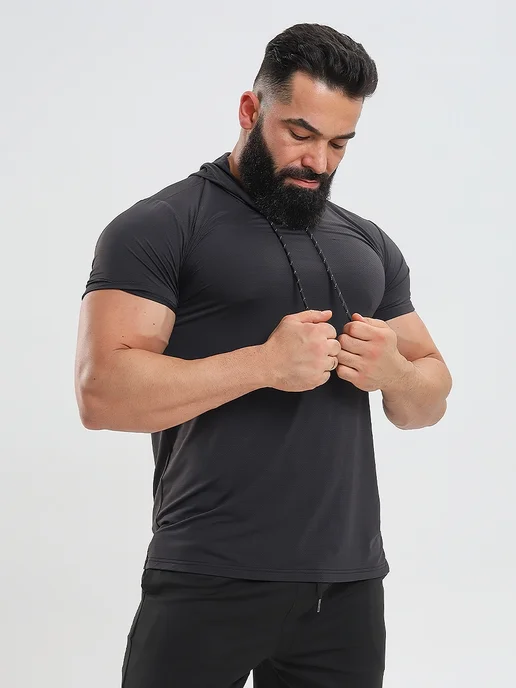 Roksport Футболка с капюшоном спортивный рашгард, черный, фото 2